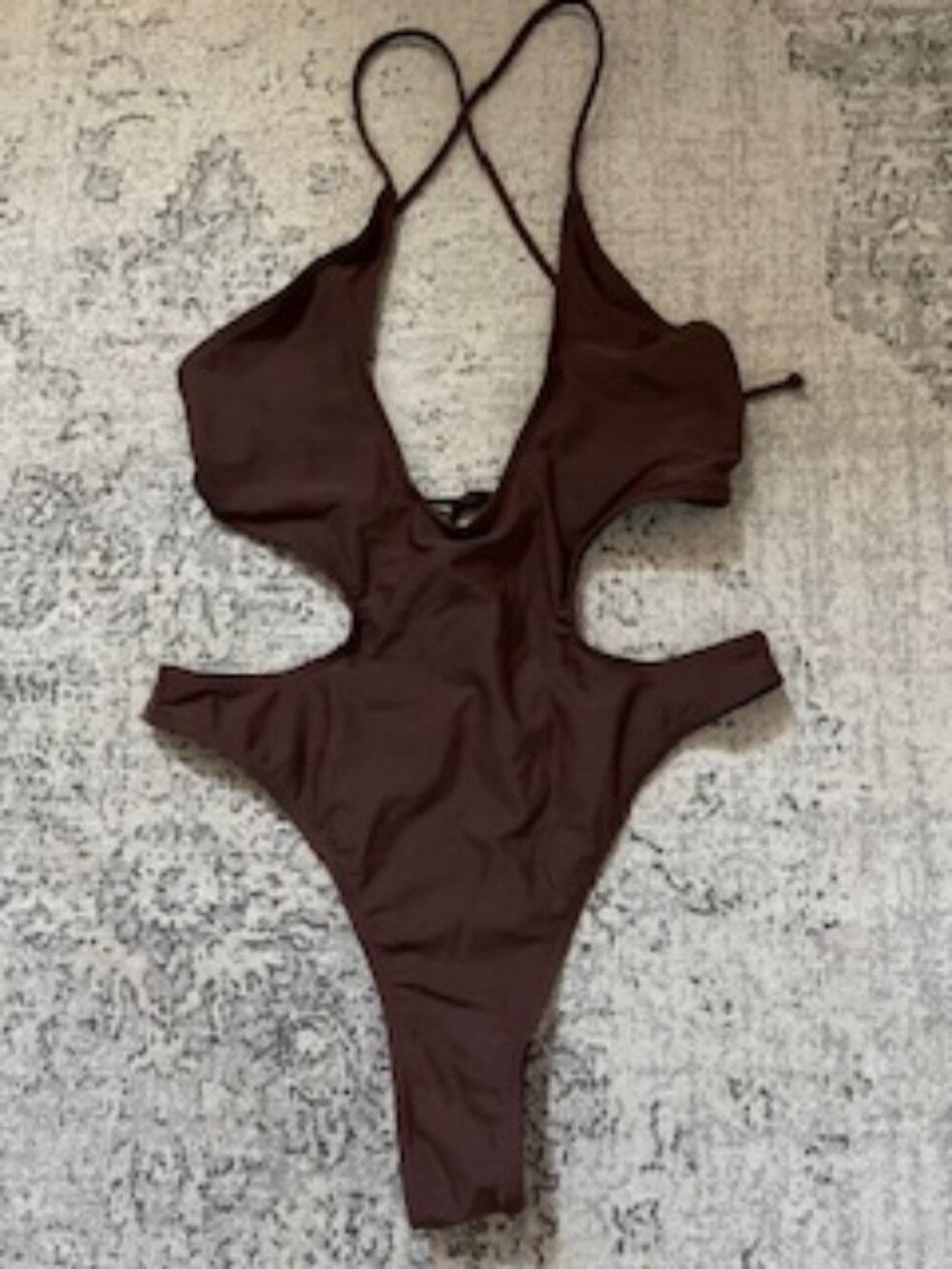 🧡3/15  Brown Monokini Women's L